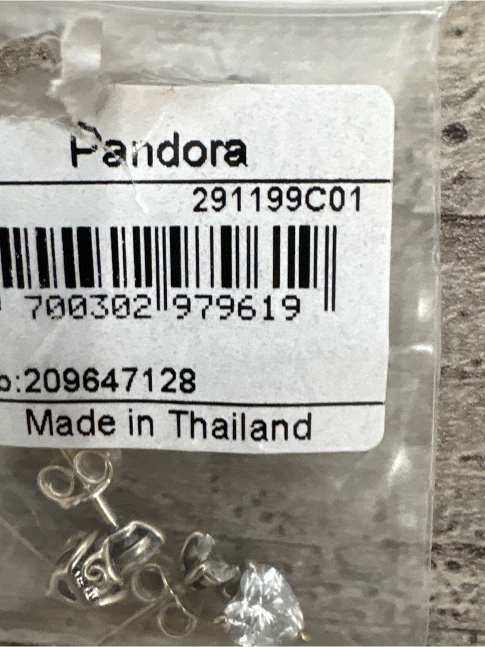 Pandora Sparkling Clear Heart Stud Earrings - Silver Tone